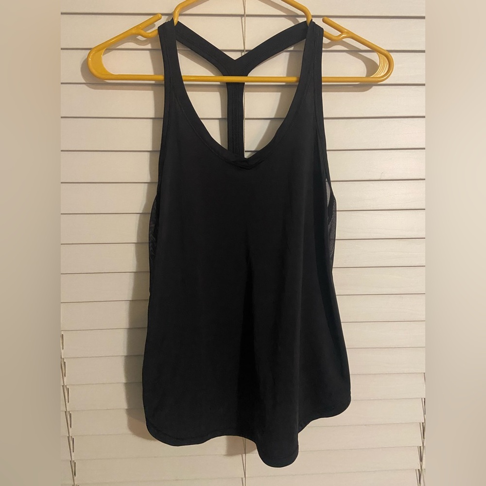 Lululemon Tank Top Womens 6 Black Run Off-Route Racerback Mesh
